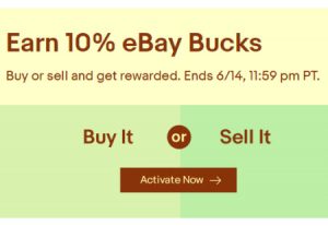 eBay Bucks June 2018 promotion
