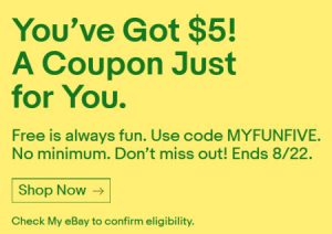 eBay Coupon summer 2018