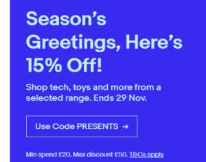 eBay UK Coupon Sale November 2018