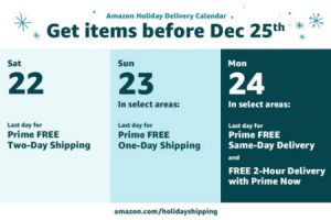 Amazon holiday shipping deadlines