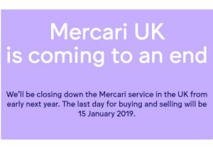 Mercari exits UK 2019