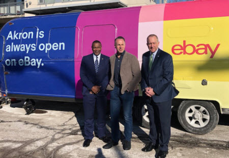 eBay CEO poses with Akron Mayor