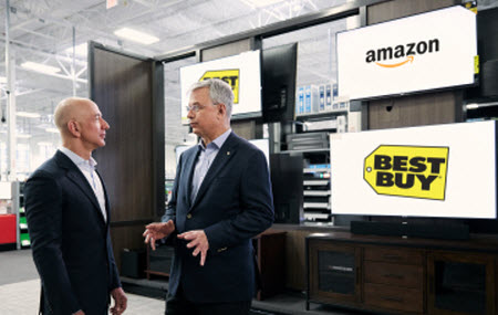 Amazon Jeff Bezos announcing Best Buy collaboration